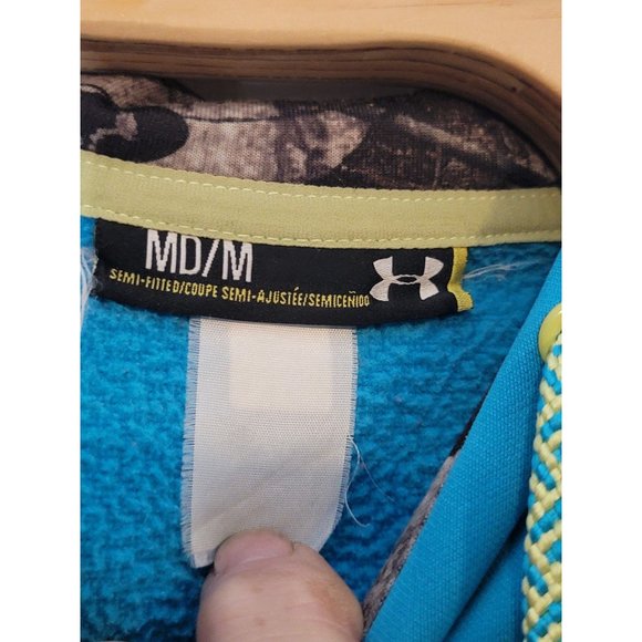 Under Armour Pull Over Hooded Sweatshirt‎ Medium Blue Logo - Picture 5 of 7